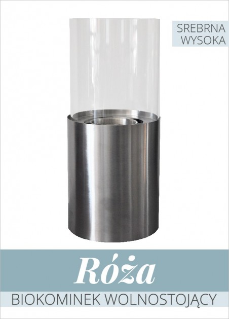 Biokominek RÓŻA Srebrna Wysoka